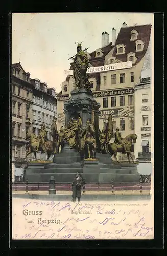 AK Leipzig, am Siegesdenkmal