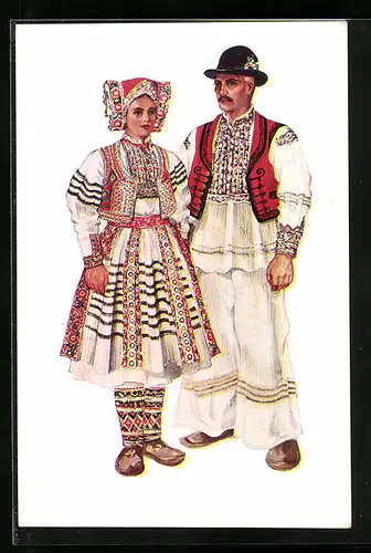 AK Junges Paar in Kroatischer Tracht aus Recica