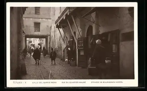 AK Tetuan, Rue du Quartier Maure, Strassenpartie