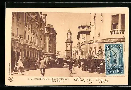 AK Casablanca, Rue de l`Horloge, Strassenpartie