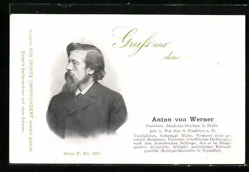 AK Porträt des Malers Anton von Werner