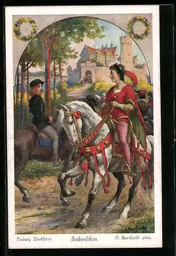 Künstler-AK Oskar Herrfurth: Märchen Siebenschön