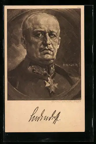 Künstler-AK Porträt von Erich Ludendorff