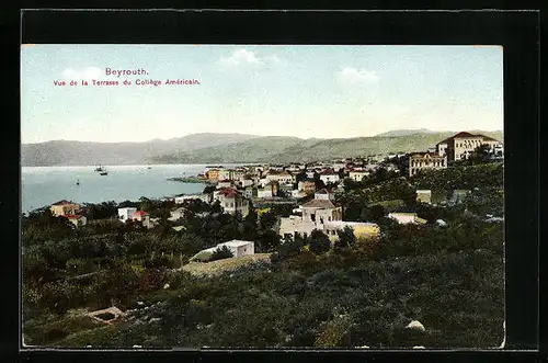 AK Beyrouth, Vue de la Terrasse du Collège Amèricain