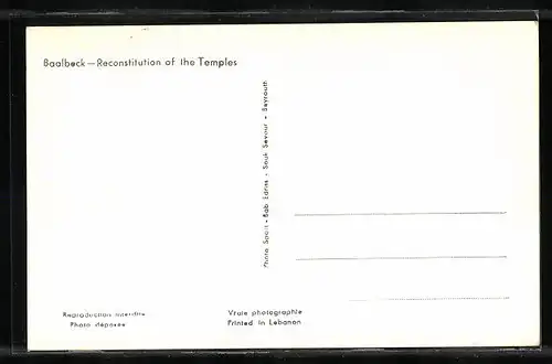 AK Baalbeck, Reconstitution des temples