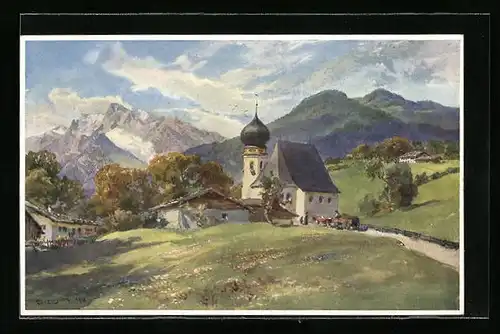 Künstler-AK Edward Theodore Compton: Auer Kirche, Panorama