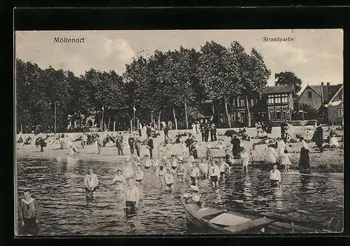 AK Möltenort, Strandpartie mit Badegästen