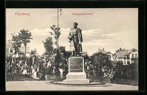 AK Flensburg, Wohnhäuser am Wrangeldenkmal