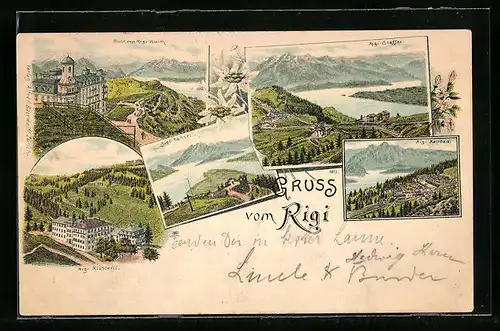 Lithographie Rigi, Rigi Känzli, Rigi Klösterli, Rigi-Staffel