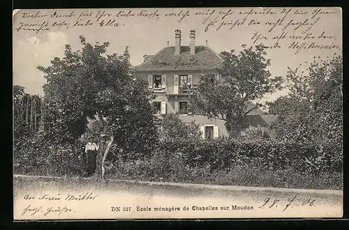 AK Chapelle-sur-Moudon, Ecole ménagère
