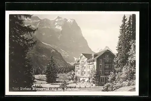 AK Meiringen, Hotel Kurhaus Schwarzwald, Alp mit Wetterhorn