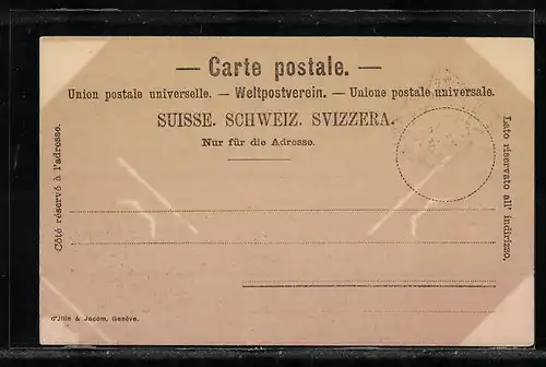 AK Genf, Teilansicht mit See, Wappen