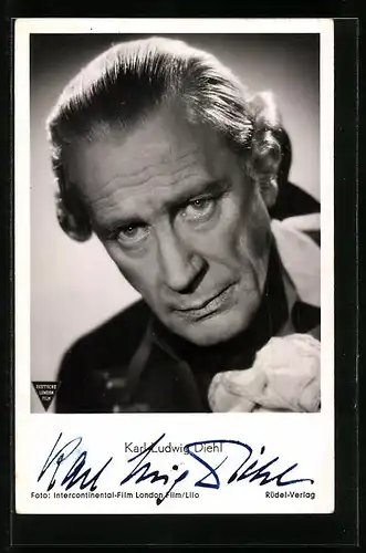 AK Schauspieler Karl-Ludwig-Diehl in Eine Liebesgeschichte, Originalautograph