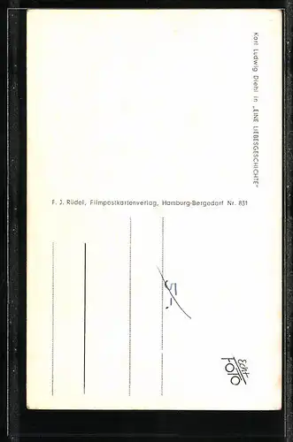 AK Schauspieler Karl-Ludwig-Diehl in Eine Liebesgeschichte, Originalautograph