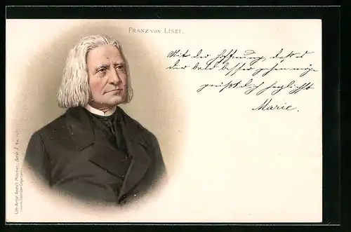 Lithographie Franz von Liszt, Portrait des Komponisten