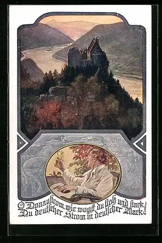 Künstler-AK W. Braun: Loblied auf die Donau