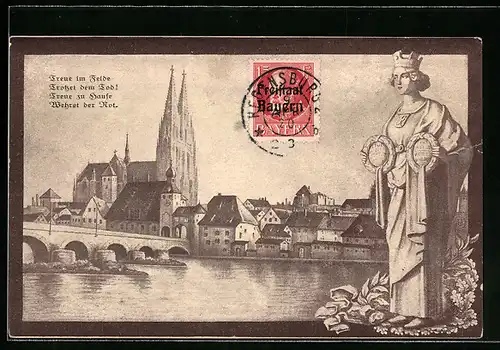 AK Regensburg, Nagelung der eisernen Ratisbona 1914-1915