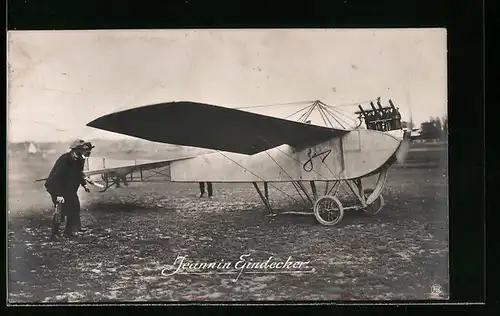 AK Flugzeug Jeannin Eindecker