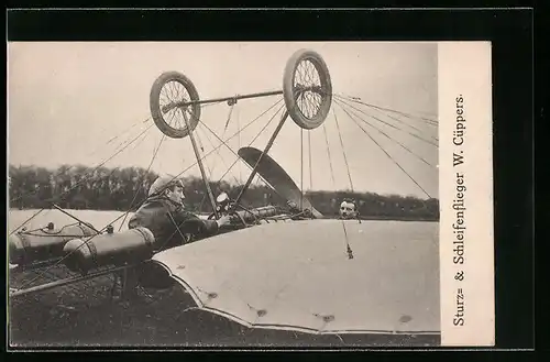 AK Sturz- und Schleifenflieger W. Cüppers in seinem Flugzeug