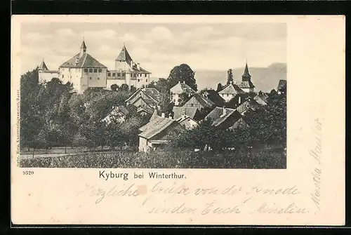 AK Winterthur, Blick zum Schloss Kyburg