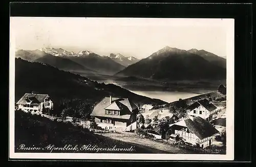AK Heiligenschwendi, Pension Alpenblick, Teilansicht