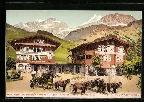 AK Unterschächen, Hotel und Pension Posthaus Urigen, Klausenstrasse