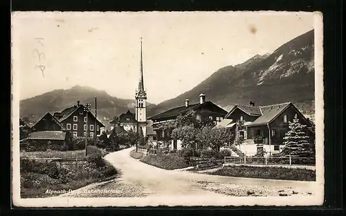 AK Alpnach-Dorf, Bahnhofstrasse und Kirche