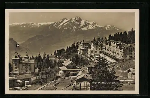 AK Rigi-Kaltbad, Ortsansicht mit Pilatus