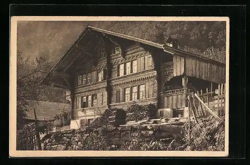 AK Niederried, Bauernhaus am Brienzersee