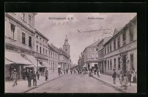 AK Schönebeck a. E., Partie der Salzerstrasse