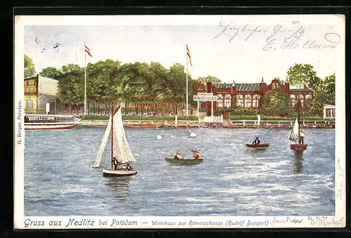 AK Nedlitz bei Potsdam, Gasthaus zur Römerschanze