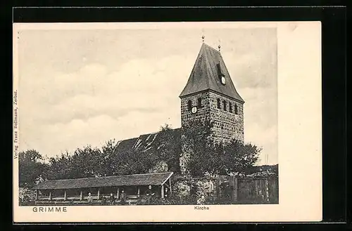 AK Grimme /Zerbst, Blick zur Kirche