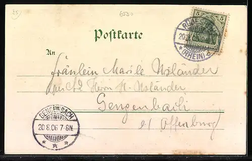 Lithographie Bingen, Totalansicht mit St. Rochus, Rochuskapelle, Rochusberg