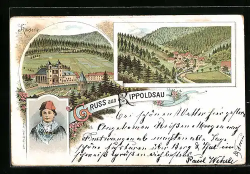 Lithographie Rippoldsau, Gesamtansicht mit Klösterle