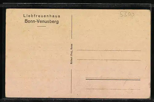 AK Bonn-Venusberg, Vorderansicht des Liebfrauenhauses