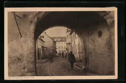 AK Grafenwöhr, Blick durchs Stadttor