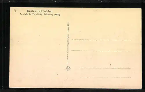 Künstler-AK Sersheim, Der Ort im Vorfrühling