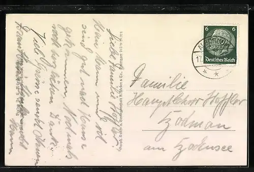 AK Görwihl, Kirche mit Friedhof, Fliegeraufnahme