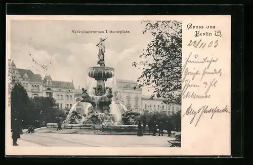 AK Berlin, Herkulesbrunnen Lützowplatz