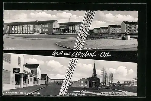 AK Alsdorf-Ost, Schule, Teil der Siedlung, am Schwimmbad, am Gerhart-Hauptmann-Platz