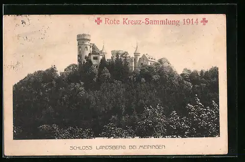 AK Meiningen, Blick zum Schloss Landsberg
