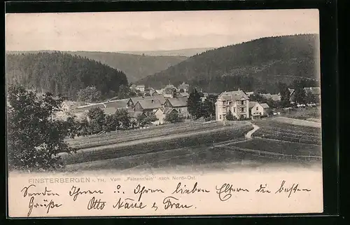 AK Finsterbergen i. Th., Blick vom Felsenstein nach Nordost