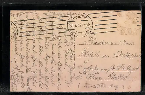 AK Hamburg-Neustadt, Jungfernstieg und Alsterturm