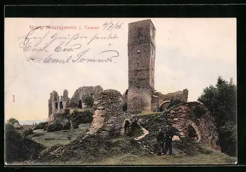 AK Königstein im Taunus, Blick zur Burgruine