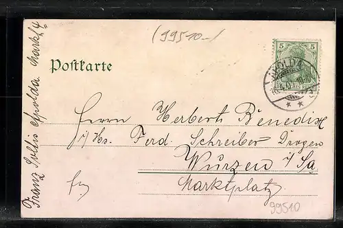 AK Apolda, Totalansicht aus der Vogelschau