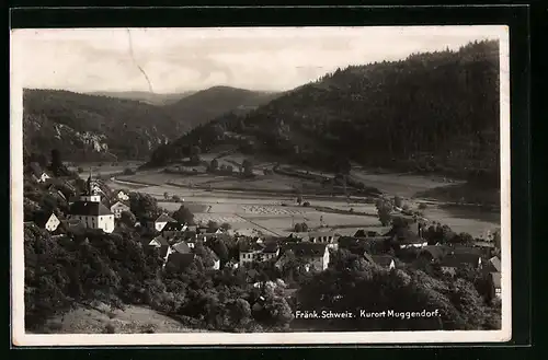 AK Muggendorf /Fränk. Schweiz, Totalansicht aus der Vogelschau