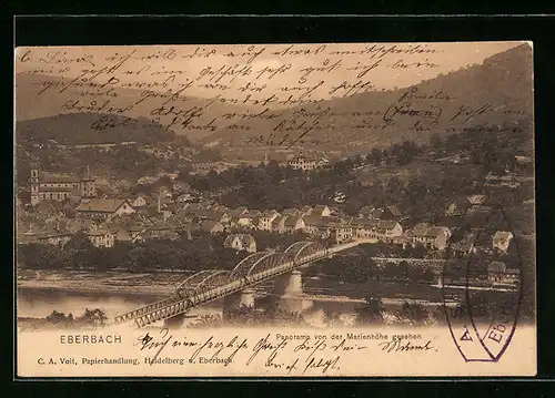 AK Eberbach, Panorama von der Marienhöhe gesehen