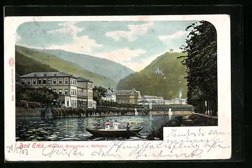 AK Bad Ems, Kursaal, Kurgarten und Bäderley