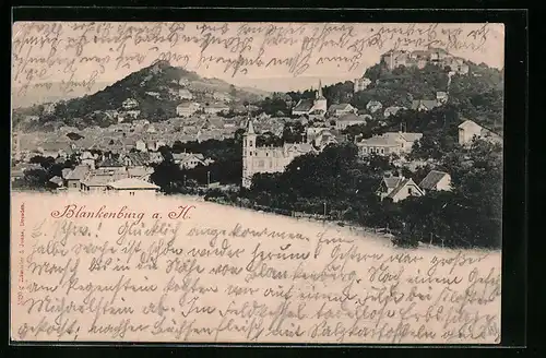 AK Blankenburg a. H., Totalansicht aus der Vogelschau