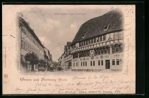 AK Stolberg (Harz), Marktplatz mit Rathaus